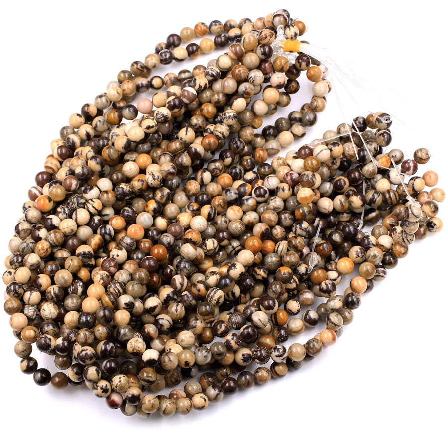 Natural Australian Outback Jasper Beads 6mm 8mm Round Beads 15.5" Strand