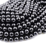 AAA Faceted Natural Black Onyx Beads 2mm 3mm 4mm 6mm 8mm 10mm 12mm 18mm Round Beads High Quality Natural Black Gemstone 15.5" Strand