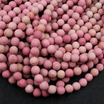 Matte Natural Pink Petrified Rhodonite Beads 4mm 6mm 8mm 10mm Round Beads Earthy Pink Gemstone Beads 15.5" Strand