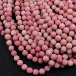 Matte Natural Pink Petrified Rhodonite Beads 4mm 6mm 8mm 10mm Round Beads Earthy Pink Gemstone Beads 15.5" Strand