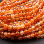 AAA Natural Carnelian 4mm 6mm 8mm 10mm 12mm Round Beads Highly Polished Finish Natural Red Orange Gemstone 15.5" Strand