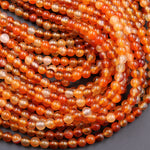 AAA Natural Carnelian 4mm 6mm 8mm 10mm 12mm Round Beads Highly Polished Finish Natural Red Orange Gemstone 15.5" Strand
