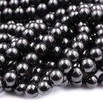 Genuine Natural Shungite 4mm 6mm 8mm 10mm 12mm Round Beads High Quality Black Lustrous Gemstone from Russia 15.5" Strand