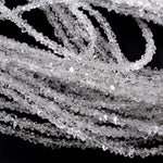 AAA Grade Super Clear Natural Herkimer Diamond Quartz Beads 4mm 6mm 8mm 10mm 12mm Double Pointed Quartz 16" Strand