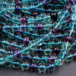 AAA Natural Fluorite Beads 4mm 6mm 8mm 10mm 12mm Round Polished Finish Purple Green Blue Fluorite Gemstone Beads 15.5" Strand