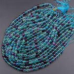 AAA Natural Fluorite Beads 4mm 6mm 8mm 10mm 12mm Round Polished Finish Purple Green Blue Fluorite Gemstone Beads 15.5" Strand