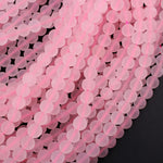 Matte Natural Pink Rose Quartz 4mm 6mm 8mm 10mm Round Beads Pastel Soft Baby Pink Gemstone 15.5" Strand