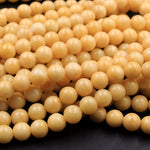 From Burma Stunning Natural Burmese Yellow Jade Round Beads 8mm 10mm 15.5" Strand