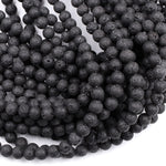 Natural Lava Beads 4mm 6mm 8mm 10mm 12mm Round 15.5" Strand