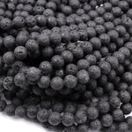 Natural Lava Beads 4mm 6mm 8mm 10mm 12mm Round 15.5" Strand