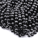 AAA Faceted Natural Black Onyx Beads 2mm 3mm 4mm 6mm 8mm 10mm 12mm 18mm Round Beads High Quality Natural Black Gemstone 15.5" Strand