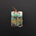 Natural Chrysocolla in Copper Earring Pair Drilled Cabochon Cab Pair Rectangle Matched Gemstone Bead Pair From Arizona