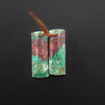 Natural Chrysocolla in Copper Earring Pair Drilled Cabochon Cab Pair Rectangle Matched Gemstone Bead Pair From Arizona