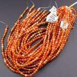 AAA Natural Carnelian 4mm 6mm 8mm 10mm 12mm Round Beads Highly Polished Finish Natural Red Orange Gemstone 15.5" Strand