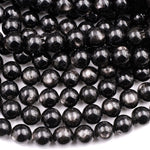 Genuine Natural Hypersthene 4mm 6mm 8mm 10mm Round Beads Flashy Chatoyant Gemstone 15.5" Strand