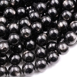 Genuine Natural Hypersthene 4mm 6mm 8mm 10mm Round Beads Flashy Chatoyant Gemstone 15.5" Strand