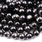 Genuine Natural Hypersthene 4mm 6mm 8mm 10mm Round Beads Flashy Chatoyant Gemstone 15.5" Strand