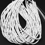 Natural Howlite Heishi Beads 4mm 6mm 8mm Smooth Plain Rondelle Disc 15.5" Strand