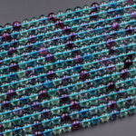 AAA Natural Fluorite Beads 4mm 6mm 8mm 10mm 12mm Round Polished Finish Purple Green Blue Fluorite Gemstone Beads 15.5" Strand