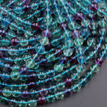 AAA Natural Fluorite Beads 4mm 6mm 8mm 10mm 12mm Round Polished Finish Purple Green Blue Fluorite Gemstone Beads 15.5" Strand