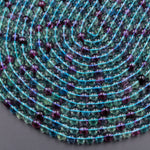 AAA Natural Fluorite Beads 4mm 6mm 8mm 10mm 12mm Round Polished Finish Purple Green Blue Fluorite Gemstone Beads 15.5" Strand