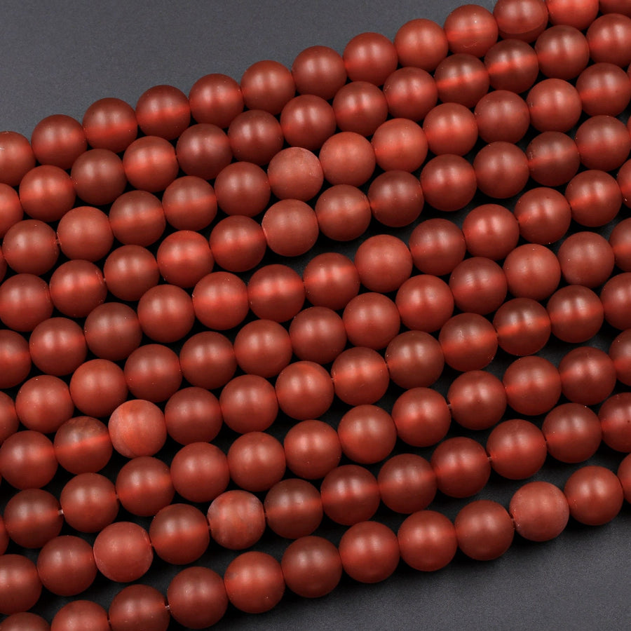 AAA Matte Natural Carnelian 4mm 6mm 8mm 10mm Round Beads Natural Red Gemstone 15.5" Strand