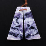 Natural Mexican Purple Opal Freeform Slice Earring Pair Drilled Matched Gemstone Bead Pair