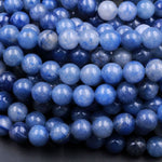 Natural Blue Aventurine 4mm 6mm 8mm 10mm Round Beads Natural Blue White Gemstone 15.5" Strand