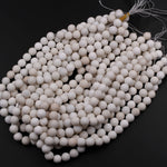 Matte Natural Ivory Jade Round Beads 6mm 8mm 10mm Creamy Ivory White Natural Jade Beads 15.5" Strand