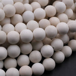 Matte Natural Ivory Jade Round Beads 6mm 8mm 10mm Creamy Ivory White Natural Jade Beads 15.5" Strand