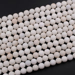 Matte Natural Ivory Jade Round Beads 6mm 8mm 10mm Creamy Ivory White Natural Jade Beads 15.5" Strand