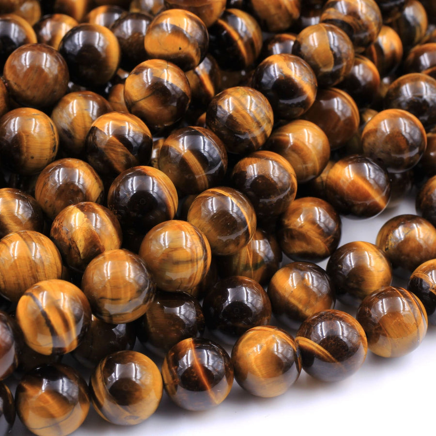 Natural Tiger's Eye 4mm 6mm 8mm 10mm Round Beads High Quality Smooth Polished 15.5" Strand