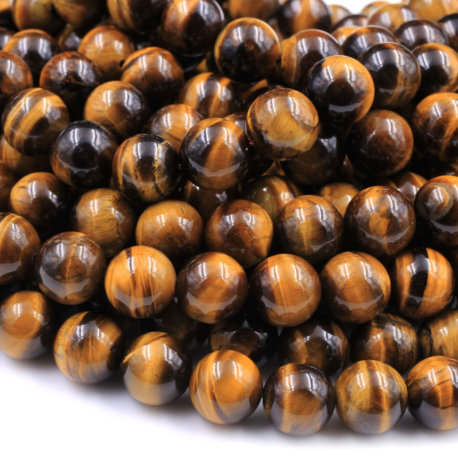 Natural Tiger's Eye 4mm 6mm 8mm 10mm Round Beads High Quality Smooth Polished 15.5" Strand