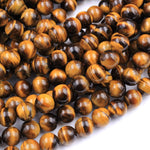 Natural Tiger's Eye 4mm 6mm 8mm 10mm Round Beads High Quality Smooth Polished 15.5" Strand