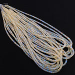 AAA White Ethiopian Opal Faceted Rondelle Beads Graduating 4mm 6mm Super Flashy Fiery Rainbow 16" Strand