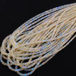 AAA White Ethiopian Opal Faceted Rondelle Beads Graduating 4mm 6mm Super Flashy Fiery Rainbow 16" Strand