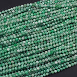 Real Genuine Natural Green Emerald Gemstone Faceted 2mm 3mm 4mm Round Beads Laser Diamond Cut Gemstone May Birthstone 15.5" Strand