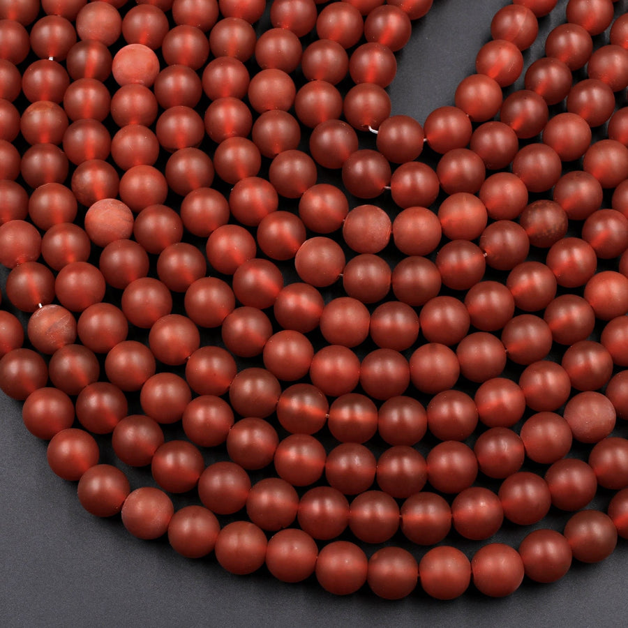 AAA Matte Natural Carnelian 4mm 6mm 8mm 10mm Round Beads Natural Red Gemstone 15.5" Strand