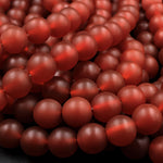 AAA Matte Natural Carnelian 4mm 6mm 8mm 10mm Round Beads Natural Red Gemstone 15.5" Strand