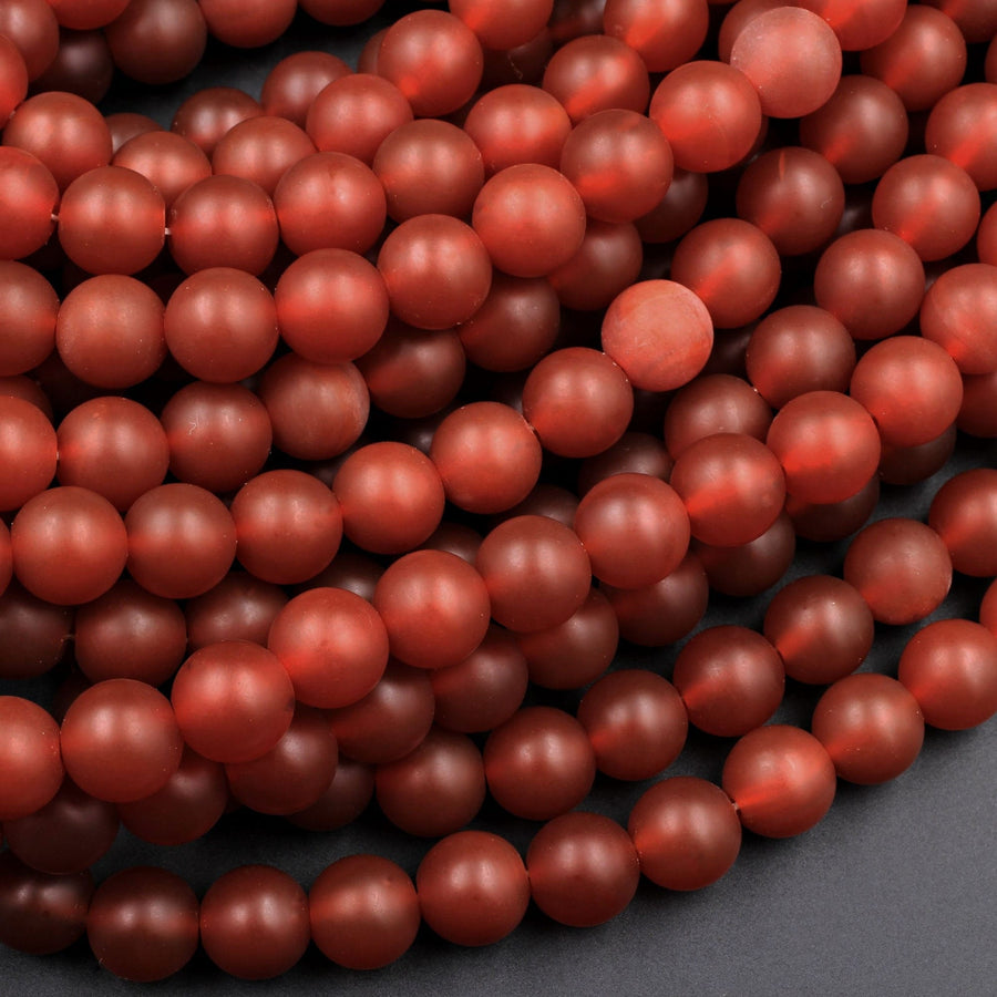 AAA Matte Natural Carnelian 4mm 6mm 8mm 10mm Round Beads Natural Red Gemstone 15.5" Strand