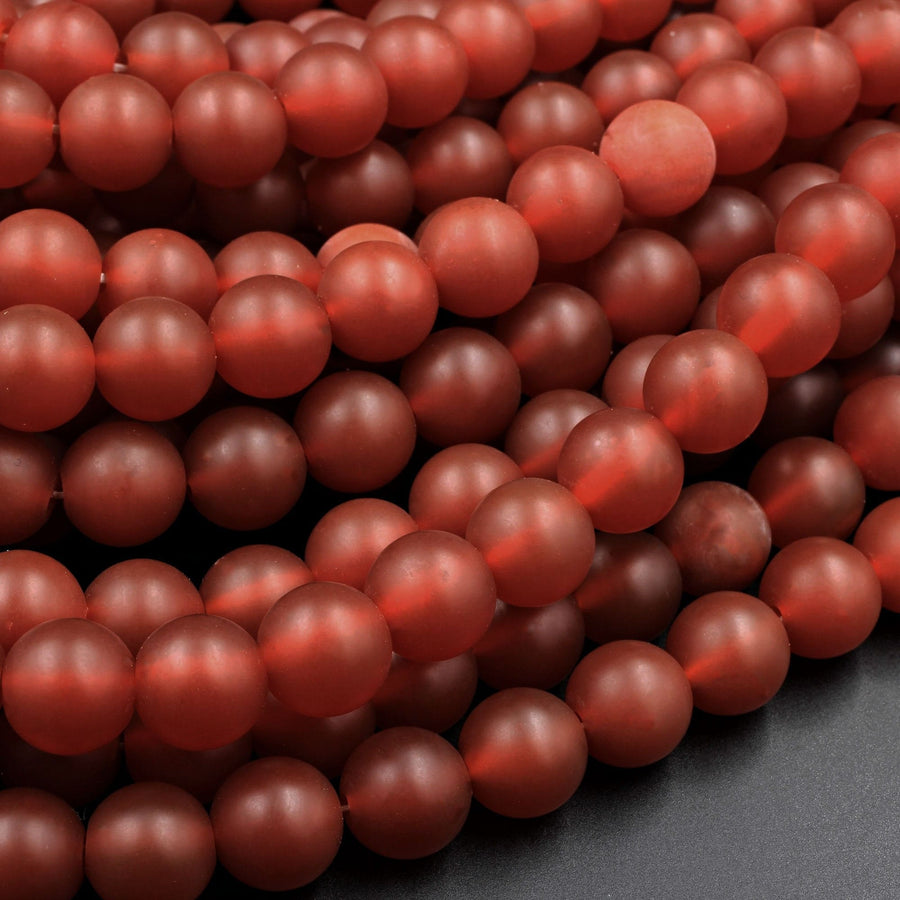 AAA Matte Natural Carnelian 4mm 6mm 8mm 10mm Round Beads Natural Red Gemstone 15.5" Strand