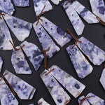 Natural Mexican Purple Opal Freeform Slice Earring Pair Drilled Matched Gemstone Bead Pair
