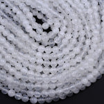 Natural Selenite 4mm 6mm 8mm 10mm 12mm Round Beads From Madagascar 15.5" Strand