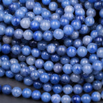 Natural Blue Aventurine 4mm 6mm 8mm 10mm Round Beads Natural Blue White Gemstone 15.5" Strand