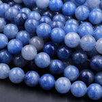 Natural Blue Aventurine 4mm 6mm 8mm 10mm Round Beads Natural Blue White Gemstone 15.5" Strand