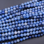 Natural Blue Aventurine 4mm 6mm 8mm 10mm Round Beads Natural Blue White Gemstone 15.5" Strand