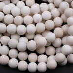 Matte Natural Ivory Jade Round Beads 6mm 8mm 10mm Creamy Ivory White Natural Jade Beads 15.5" Strand