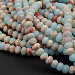 Impression Jasper Smooth Rondelle Beads 4mm 6mm 8mm Aka Snake Skin Jasper Aqua Terra Jasper 15.5" Strand
