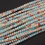 Impression Jasper Smooth Rondelle Beads 4mm 6mm 8mm Aka Snake Skin Jasper Aqua Terra Jasper 15.5" Strand