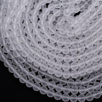 Matte Natural Rock Crystal Quartz Round Beads 4mm 6mm 8mm 10mm 15.5" Strand